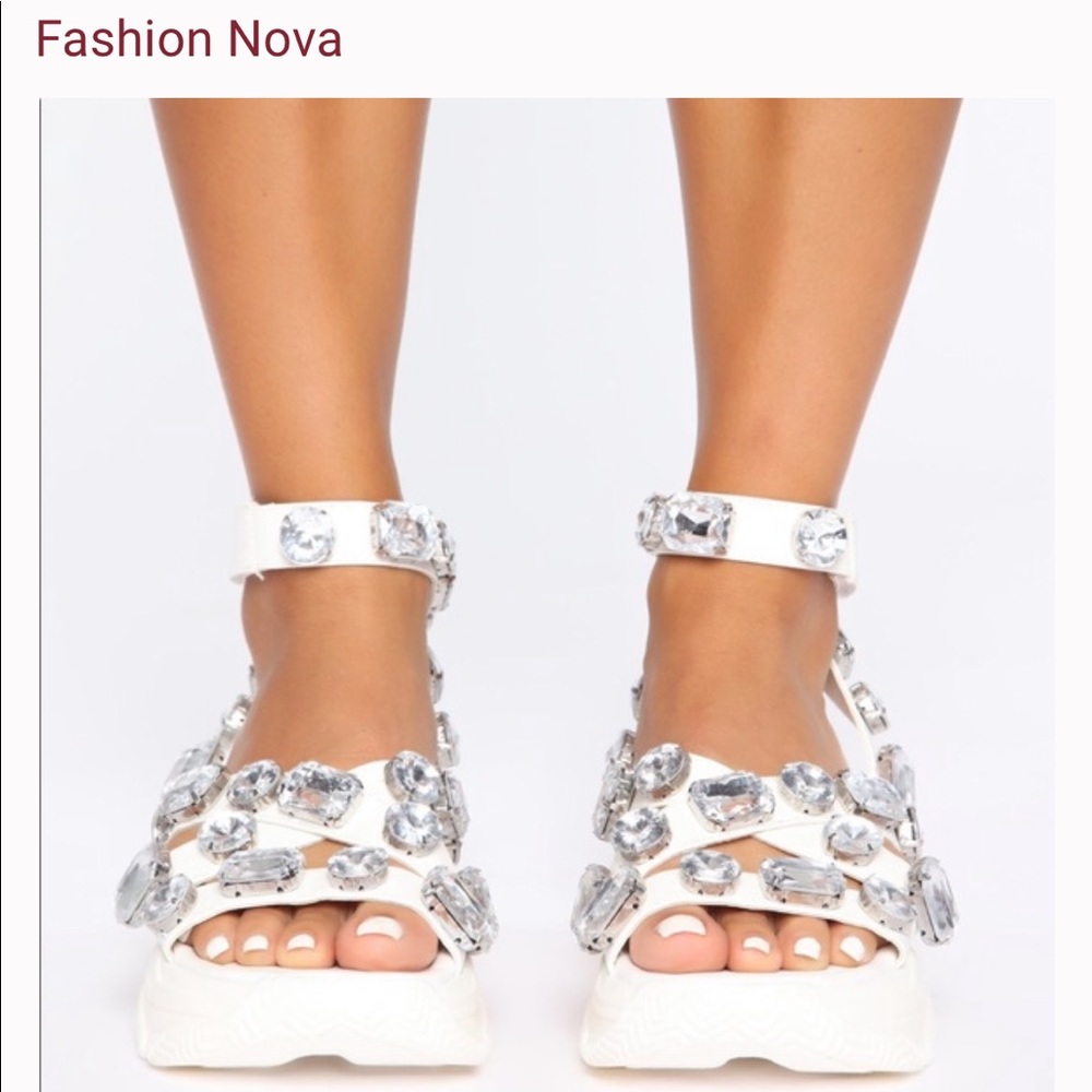 Rhinestone white Sandals
